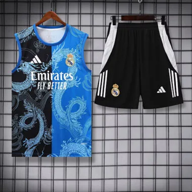 25-26 Real Madrid Black&Blue Dragon Training Kits Tracksuits Cheap Football Jersey Wholesale Yupoo