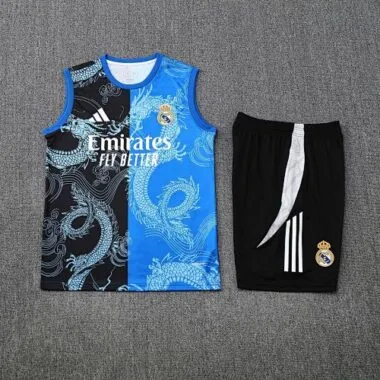 25-26 Real Madrid Black&Blue Dragon Training Kits Tracksuits Cheap Football Jersey Wholesale Yupoo