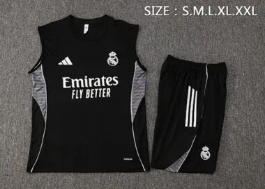 25-26 Real Madrid Black Training Kits Football Vest Suits Cheap Football Jersey Wholesale Yupoo