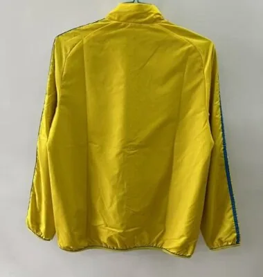 25-26 Barcelona Yellow&Blue Trench Coat Reversible Windbreaker Double-Sides Jacket