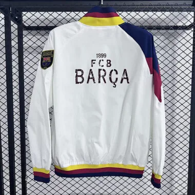 25-26 Barcelona White Windbreaker Jackets Cheap Football Jersey Wholesale Yupoo