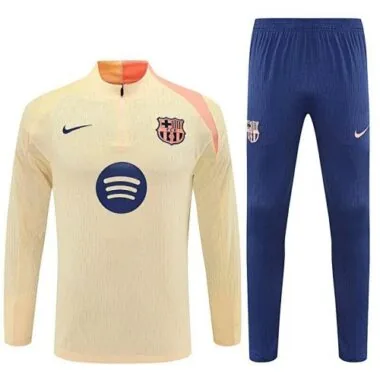 25-26 Barcelona Gold Training Kits Long Football Tracksuits Cheap Football Jersey Wholesale Yupoo