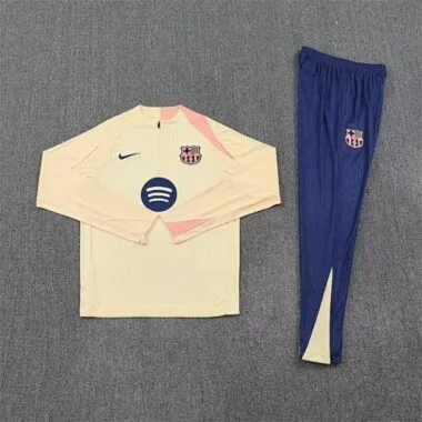 25-26 Barcelona Gold Training Kits Long Football Tracksuits Cheap Football Jersey Wholesale Yupoo