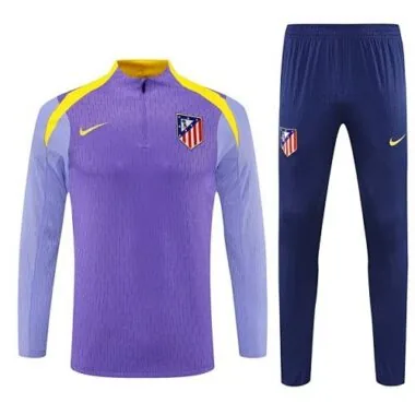 25-26 Atletico Madrid Purple Training Kits Long Tracksuits Cheap Football Jersey Wholesale Yupoo