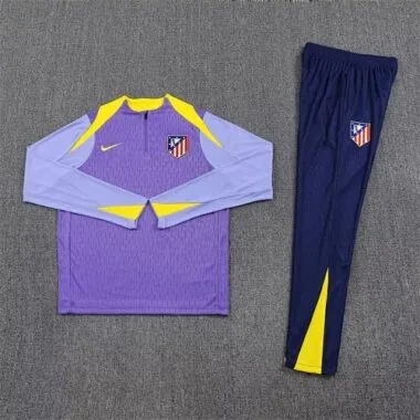 25-26 Atletico Madrid Purple Training Kits Long Tracksuits Cheap Football Jersey Wholesale Yupoo