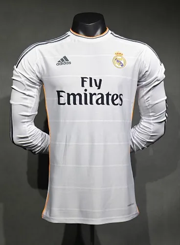13-14 Retro Player Real Madrid Home Kit Long Sleeve Cheap Football Jersey Wholesale Yupoo