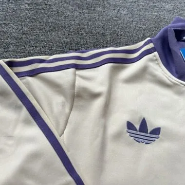 25-26 Real Madrid Long Sleeve Training Suit Purple & White Cheap Soccer Jerseys Yupoo