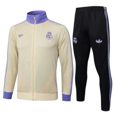 25-26 Real Madrid Long Sleeve Training Suit Purple & Black Cheap Soccer Jerseys Yupoo
