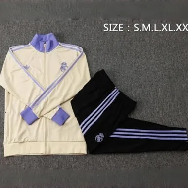 25-26 Real Madrid Long Sleeve Training Suit Purple & Black Cheap Soccer Jerseys Yupoo