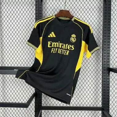 25-26 Real Madrid Black & Golden Training Kit Cheap Football Jersey Wholesale Yupoo