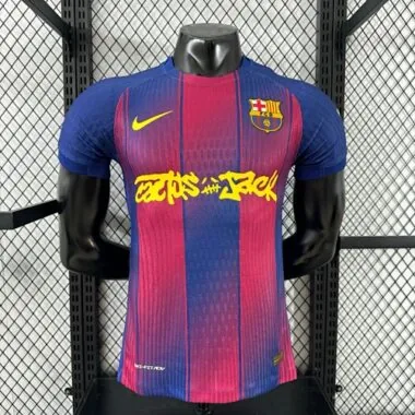 25-26 Player Barcelona Home x Travis Scott Kit S-3XL Cheap Football Jersey Wholesale Yupoo