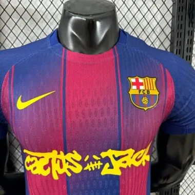 25-26 Player Barcelona Home x Travis Scott Kit S-3XL Cheap Football Jersey Wholesale Yupoo