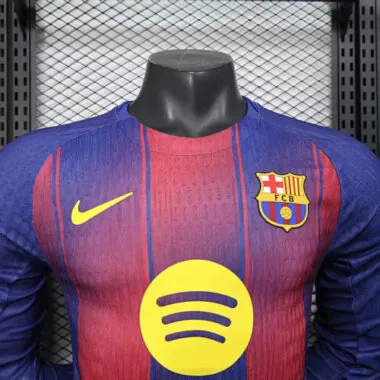 25-26 Player Barcelona Home Long Sleeve Kit S-4XL Football Jersey