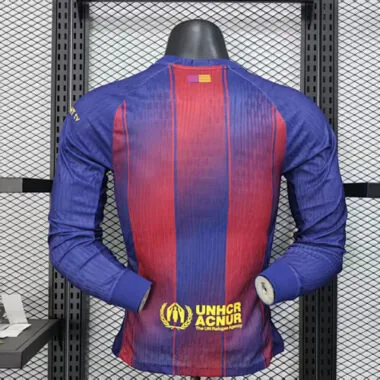 25-26 Player Barcelona Home Long Sleeve Kit S-4XL Football Jersey