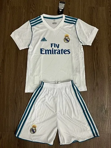 17-18 Retro Kids Real Madrid Home Kit