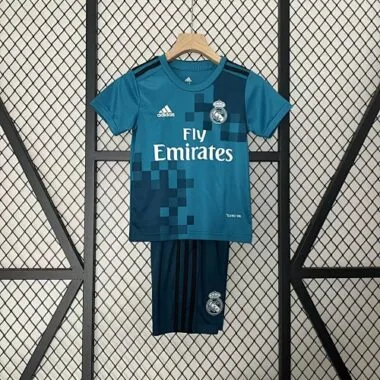 17-18 Retro Kids Real Madrid Second Away Kit