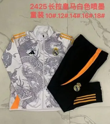 24-25 Real Madrid Kids Long Sleeve Training Suit Yupoo