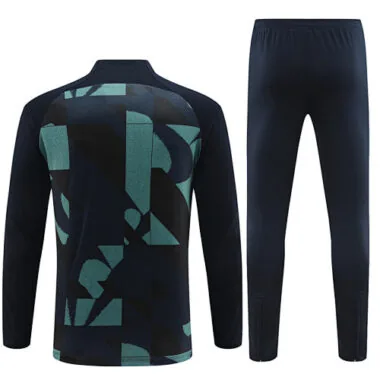 23-24 Barcelona Adults And Kids Training Suits Black&amp;Green Tracksuits