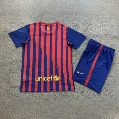 11-12 Barcelona Home Retro Kids Kits Children Shirt Football Jerseys Yupoo