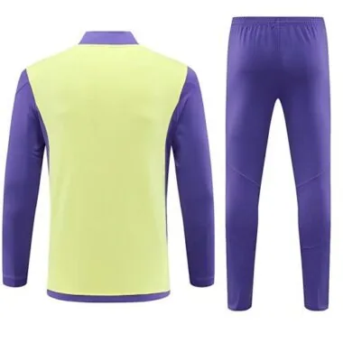 23-24 Real Madrid Adults And Kids Long Sleeve Kits Yellow Training Suits