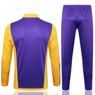 23-24 Real Madrid Long Sleeve Tracksuit Purple&amp;Yellow Training Suits