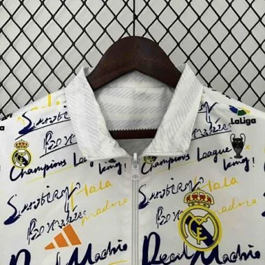 23-24 Real Madrid Trench Coat Reversible Windbreaker Double-Sides Jacket