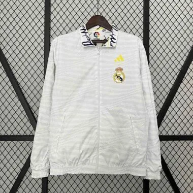 23-24 Real Madrid Trench Coat Reversible Windbreaker Double-Sides Jacket