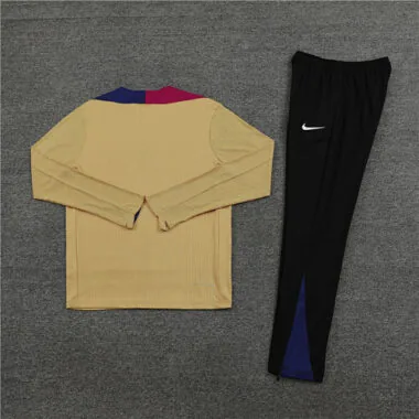 24-25 Barcelona Long Sleeve Tracksuit Gold Training Suits