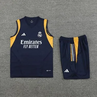 23-24 Real Madrid Training Suits Navy Vest Kit