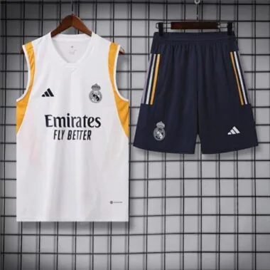 23-24 Real Madrid Training Suits White Vest Kit