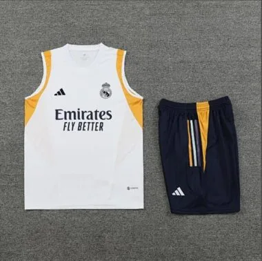 23-24 Real Madrid Training Suits White Vest Kit