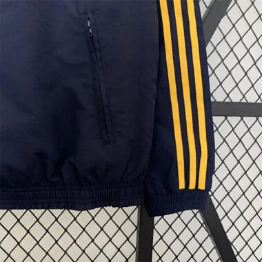 23-24 Real Madrid Trench Coat Reversible Windbreaker Navy