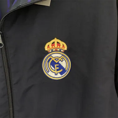 23-24 Real Madrid Trench Coat Reversible Windbreaker Navy