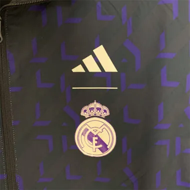 23-24 Real Madrid Trench Coat Reversible Windbreaker Navy