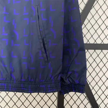 23-24 Real Madrid Trench Coat Reversible Windbreaker Navy