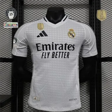 24-25 Real Madrid Home Kit Player Version Shirt S-5XL With All Kind of Badges