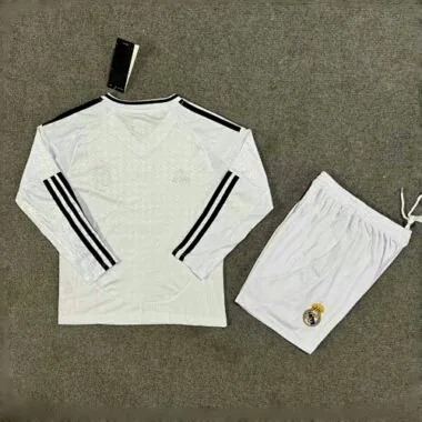 24-25 Real Madrid Home Kid Kits Long Sleeve Youth Apparels AAAAJersey Supplier Yupoo