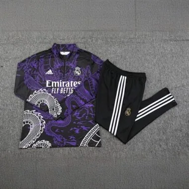 2023/24 Real Madrid Purple Training Suit Long Sleeve Sweat Kits