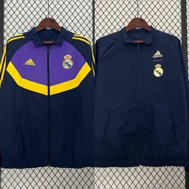 23-24 Barcelona Reversible Windbreaker purple&Navy Special Edition Style Double-Sides Jacket