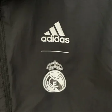 23-24 Real Madrid Trench Coat Reversible Dragon Windbreaker Black