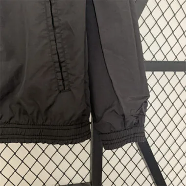 23-24 Real Madrid Trench Coat Reversible Dragon Windbreaker Black