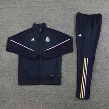 23-24 Real Madrid Navy Kits(Shirt+Pants) Long Sleeve Training Suit