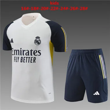 23-24 Real Madrid White Kids Kit Training Suits