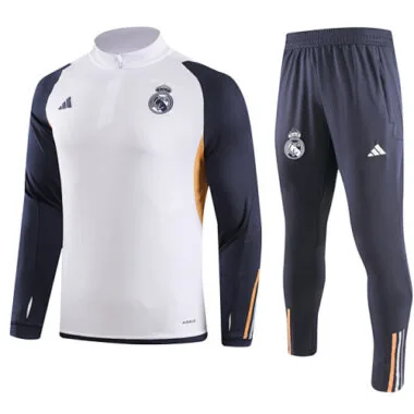 23-24 Real Madrid Long Sleeve Kits White Training Suits (9)