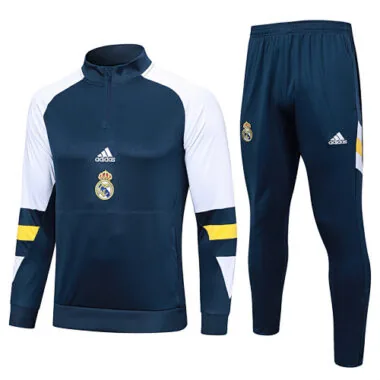 23-24 Real Madrid Long Sleeve Kits Navy Half-Pull Training Suits (6)