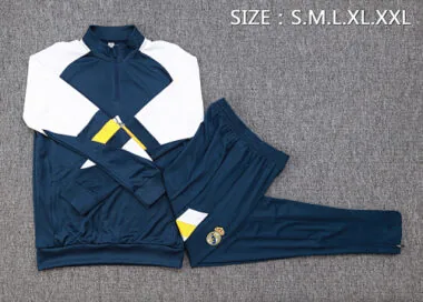 23-24 Real Madrid Long Sleeve Kits Navy Half-Pull Training Suits (6)