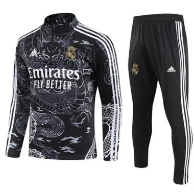 23-24 Real Madrid Long Sleeve Dragon Special Edition Black Training Suits