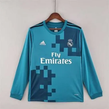 17-18 Tercera camiseta de visitante del Real Madrid, manga larga, n.º 2