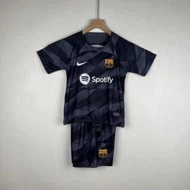 23-24 Kids Goalkeeper Barcelona Black Size 16-28