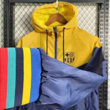 23-24 Barcelona Windbreaker Royal Blue Yellow